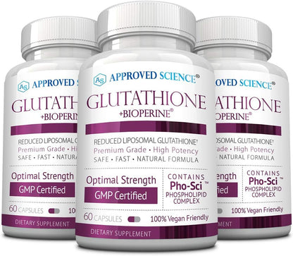 Approved Science® Glutatión 500 mg - – Glutatión (500 mg): Antioxidante esencial que protege las células y apoya – Image 1