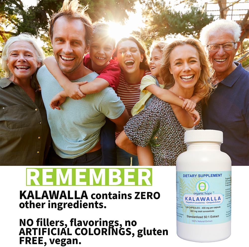 Kalawalla Organic Hope Polypodium Leucotomos 50:1 - 120 Cápsulas Veganas