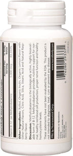 SOLARAY Methyl B12 5000 mcg - Pastillas de Metilcobalamina Sabor Limón, 60 unidades