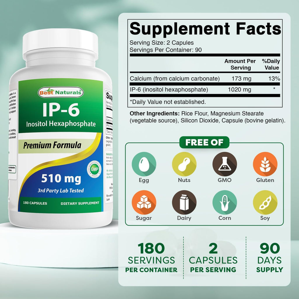 Best Naturals IP-6 510 mg 180 Cápsulas