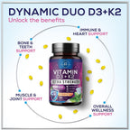 Hello Lovely! Vitamina D3 con K2 (MK-7) - 4000 IU (100 mcg) por porción - 120 Cápsulas Blandas