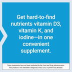 Life Extension Vitaminas D y K con Yodo Marino, 60 Cápsulas