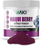 AKI Extracto de Maqui Berry en Polvo - Silvestre de la Patagonia, Alto en Antocianinas y Polifenoles, Liofilizado, 150g