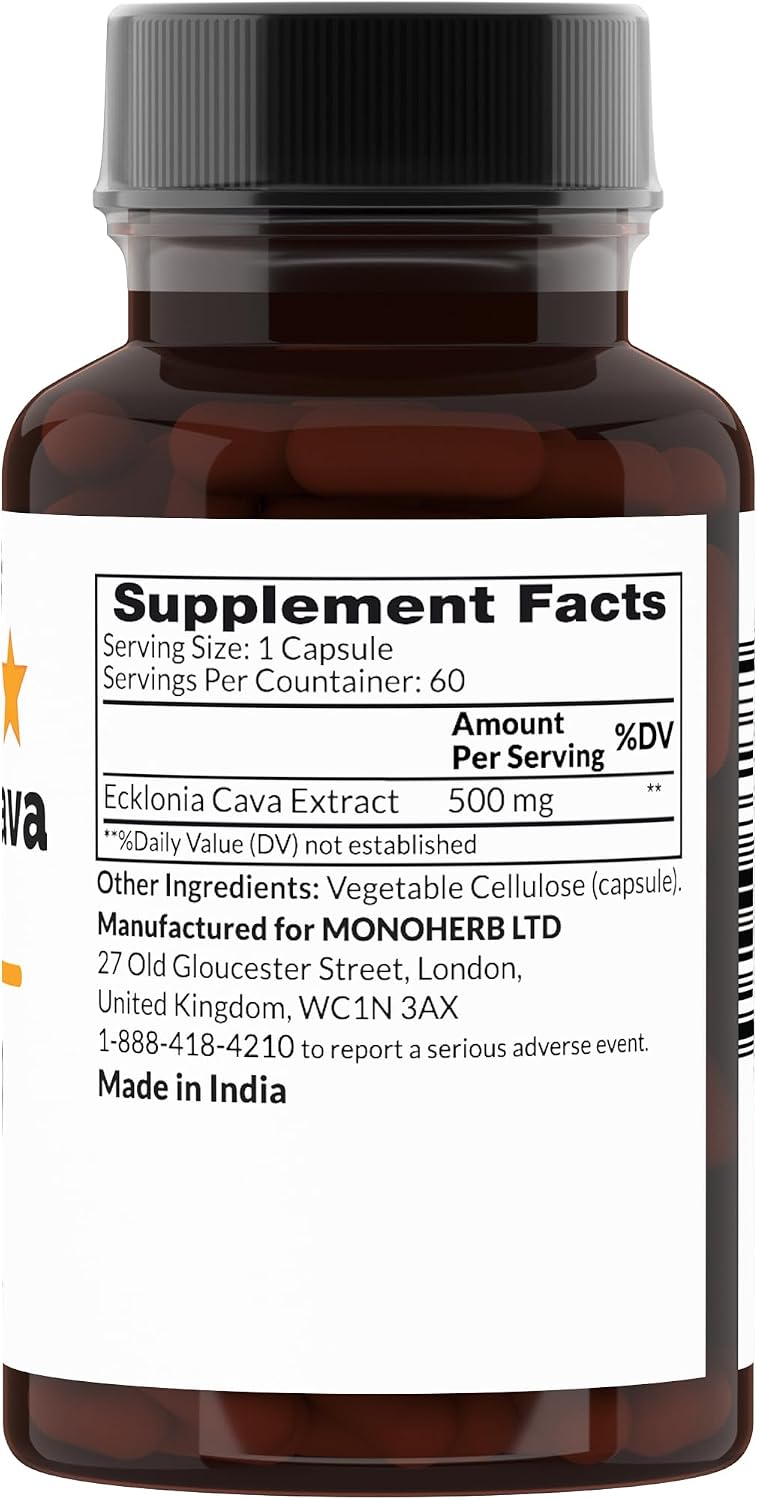 MONOHERB Ecklonia Cava Extract 500 mg - 60 Cápsulas Vegetarianas