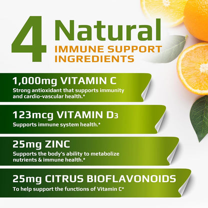 C D Z | Vitamina C 1000 mg, Vitamina D3 125 mcg, Zinc 25 mg | No GMO y Sin Gluten | 120 Cápsulas Vegetarianas – Image 3
