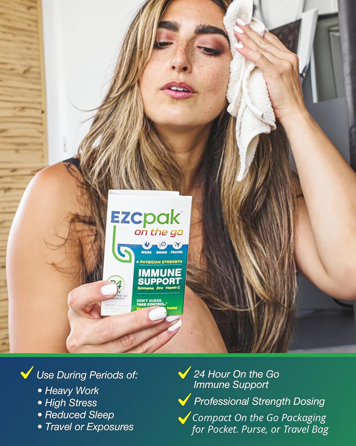EZC Pak On The Go - Equinácea, Vitamina C y Zinc para las Defensas