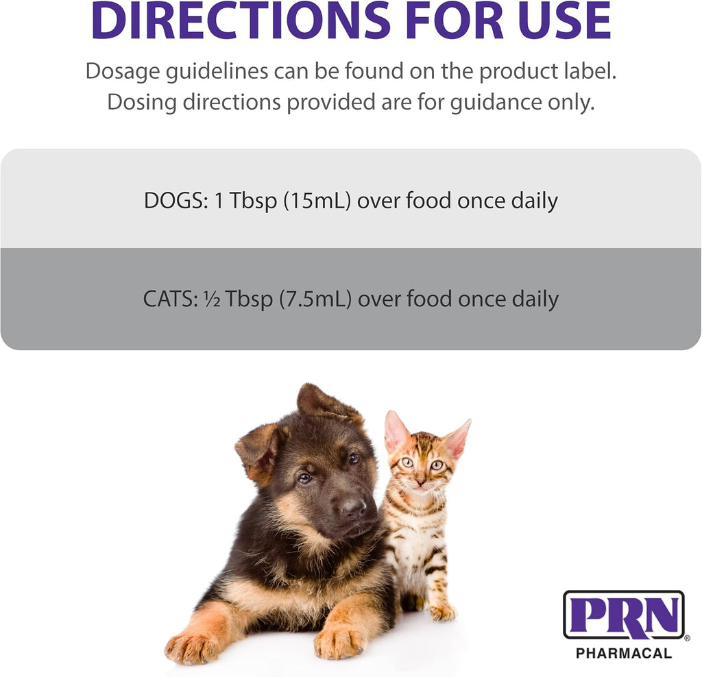 PRN Pharmacal Optima 365 - Suplemento nutricional de ácidos grasos esenciales para perros y gatos - con Omega-3, Omega-6, Omega-9 y vitaminas - Apoya la salud de la piel y el pelaje - 3.785 L