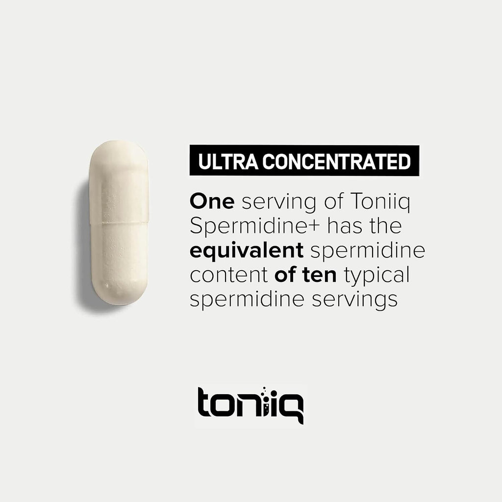 Toniiq 22mg Ultra Concentrated Spermidine Supplement - Espermidina 22mg - 60 Cápsulas Vegetarianas