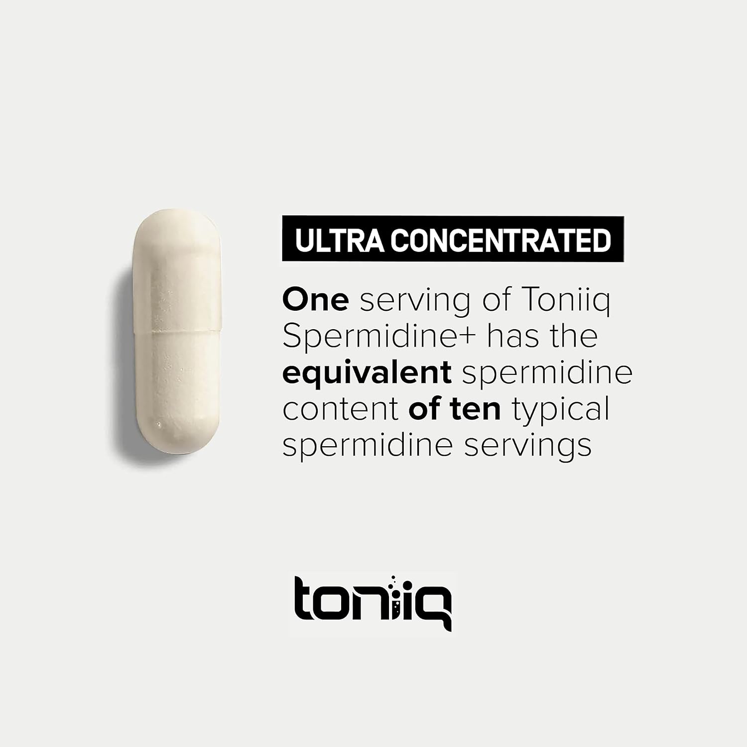 Toniiq 22mg Ultra Concentrated Spermidine Supplement - Espermidina 22mg - 60 Cápsulas Vegetarianas