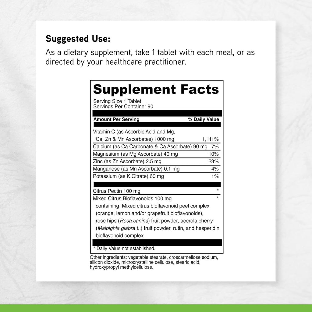 DAVINCI Labs Poten-C - Vitamina C con Minerales y Bioflavonoides - 90 Comprimidos