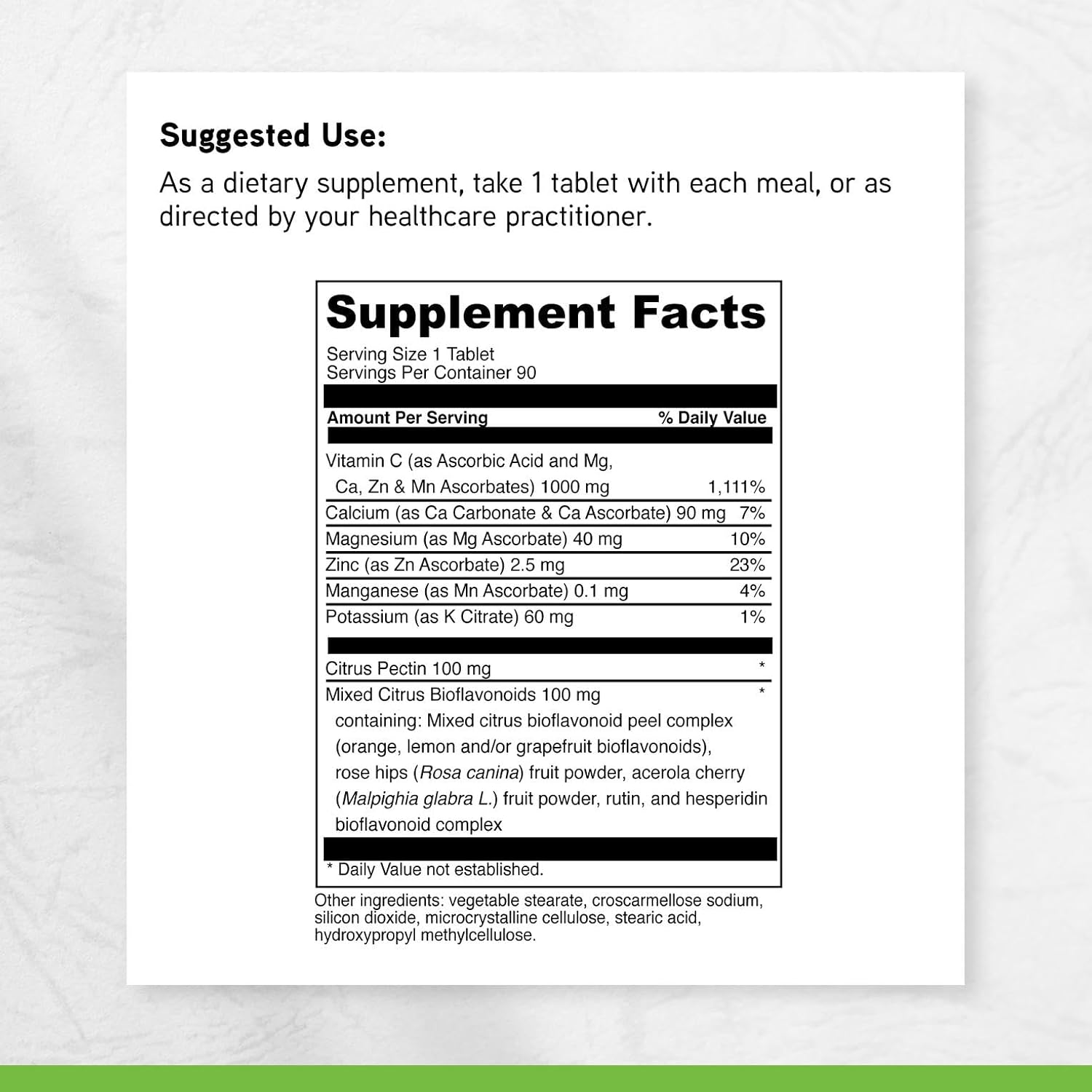 DAVINCI Labs Poten-C - Vitamina C con Minerales y Bioflavonoides - 90 Comprimidos