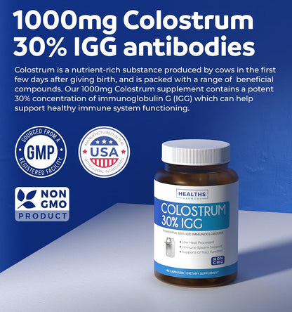 Healths Harmony Colostrum Bovino para Mujeres – 1000mg con 30% IgG, 60 Cápsulas – Image 2