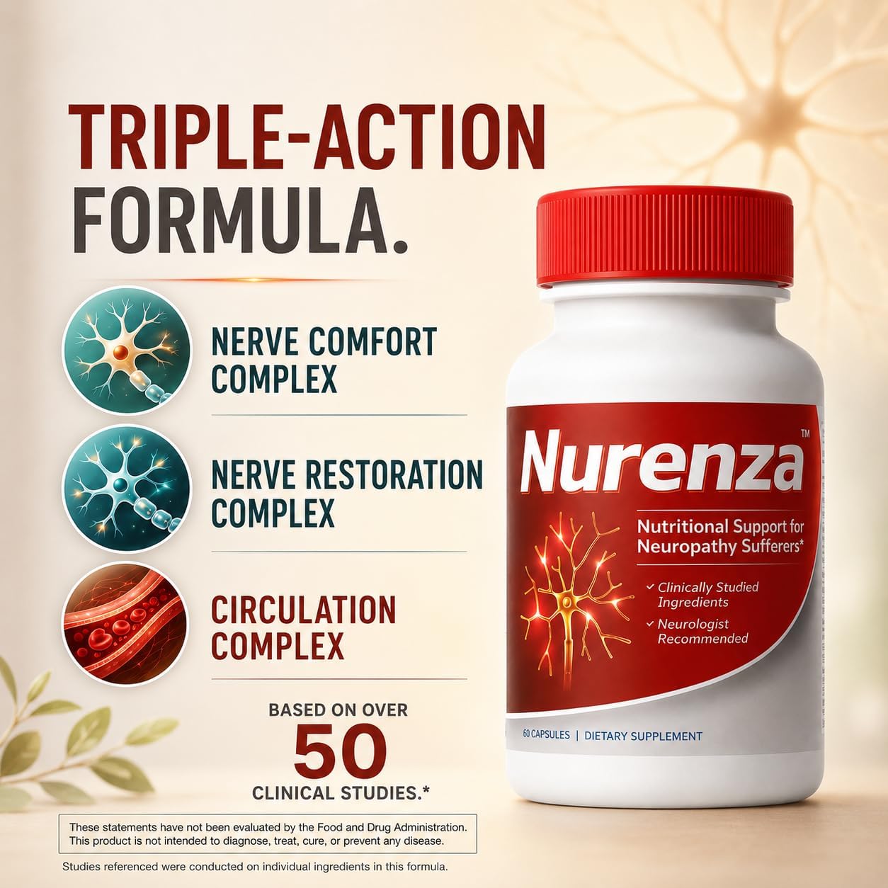 Vita Sciences Nurenza - Suplemento para la salud nerviosa con R-ALA 40x, vitaminas y antioxidantes