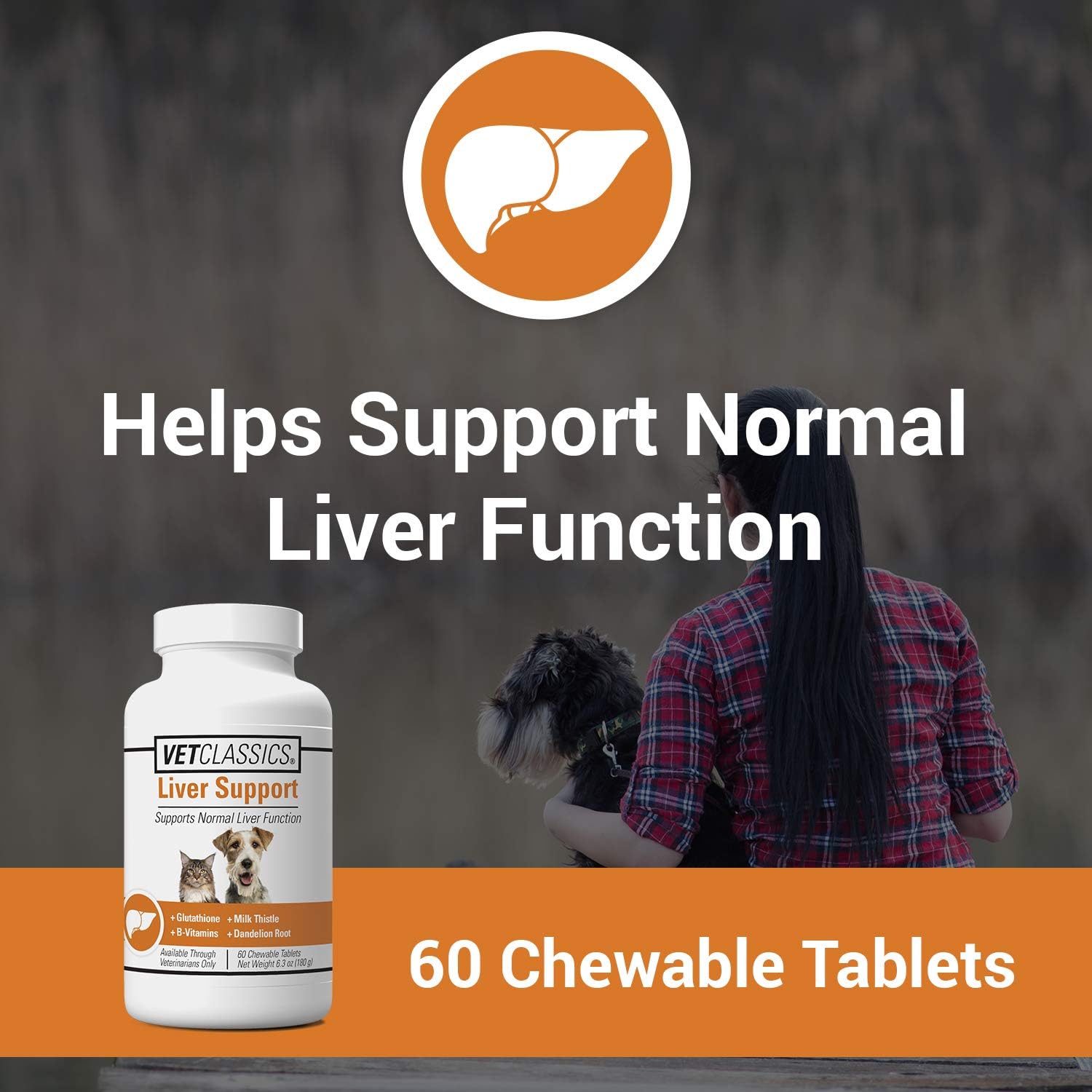 Vet Classics Liver Support – Suplemento Hepático para Perros y Gatos – 60 Comprimidos Masticables