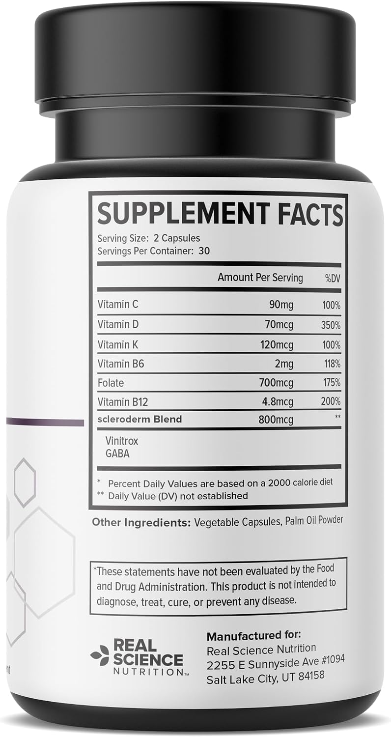 Real Science Nutrition ScleroEase - Complejo de vitaminas y minerales para apoyo en esclerodermia