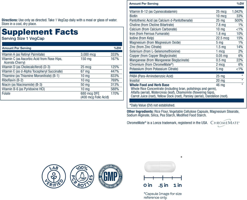 SOLARAY Once Daily High Energy Multivitamin – Mujeres y Hombres – 30 VegCaps