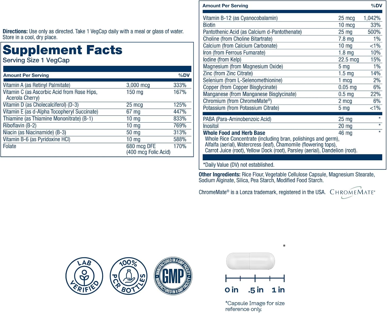 SOLARAY Once Daily High Energy Multivitamin – Mujeres y Hombres – 30 VegCaps