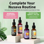 NUSAVA (Pack de 2) Gotas Líquidas de Vitamina B12 5000mcg - B12 Sublingual con B6 y Complejo B - Metilcobalamina para Mujeres y Hombres - Suplemento Vegano, No GMO, Sabor Fresa (2 Fl Oz, 80 Porciones)