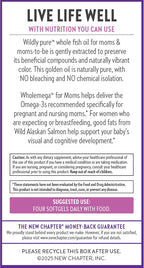 New Chapter Wholemega for Moms – Aceite de Salmón Salvaje con DHA + Vitamina D3, 180 Cápsulas