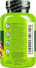 NATURELO Multivitamínico Integral con Apoyo Extra para Cabello, Piel y Uñas - Mezcla de Belleza con Ácido Hialurónico y Semilla de Uva - Biotina de Alta Potencia, Vitamina C y Glutatión - 60 Cápsulas Veganas