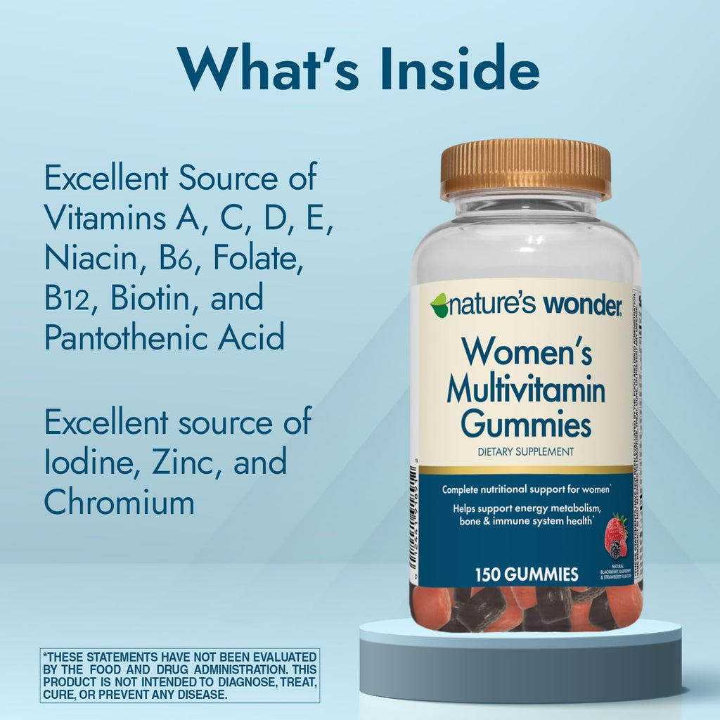 Nature's Wonder Women's Multivitamin Gummies - Gominolas Multivitamínicas para Mujeres, 150 unidades