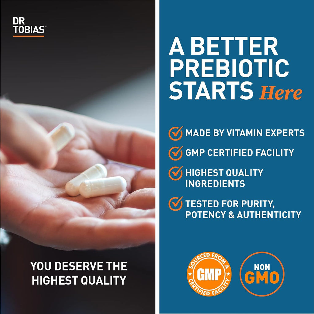 Dr. Tobias Prebiotics - 30 Capsules - Digestive Support and Gut Health