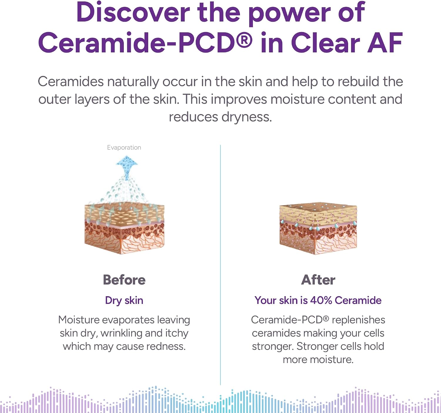 Clear AF Clear Skin Supplement – Apoyo para la Barrera Cutánea, Hidratación y Complexión Saludable con Ceramidas Veganas, Zinc, Vitamina D3, B6, Riboflavina y Tiamina – Cápsulas Veganas – 30 Días
