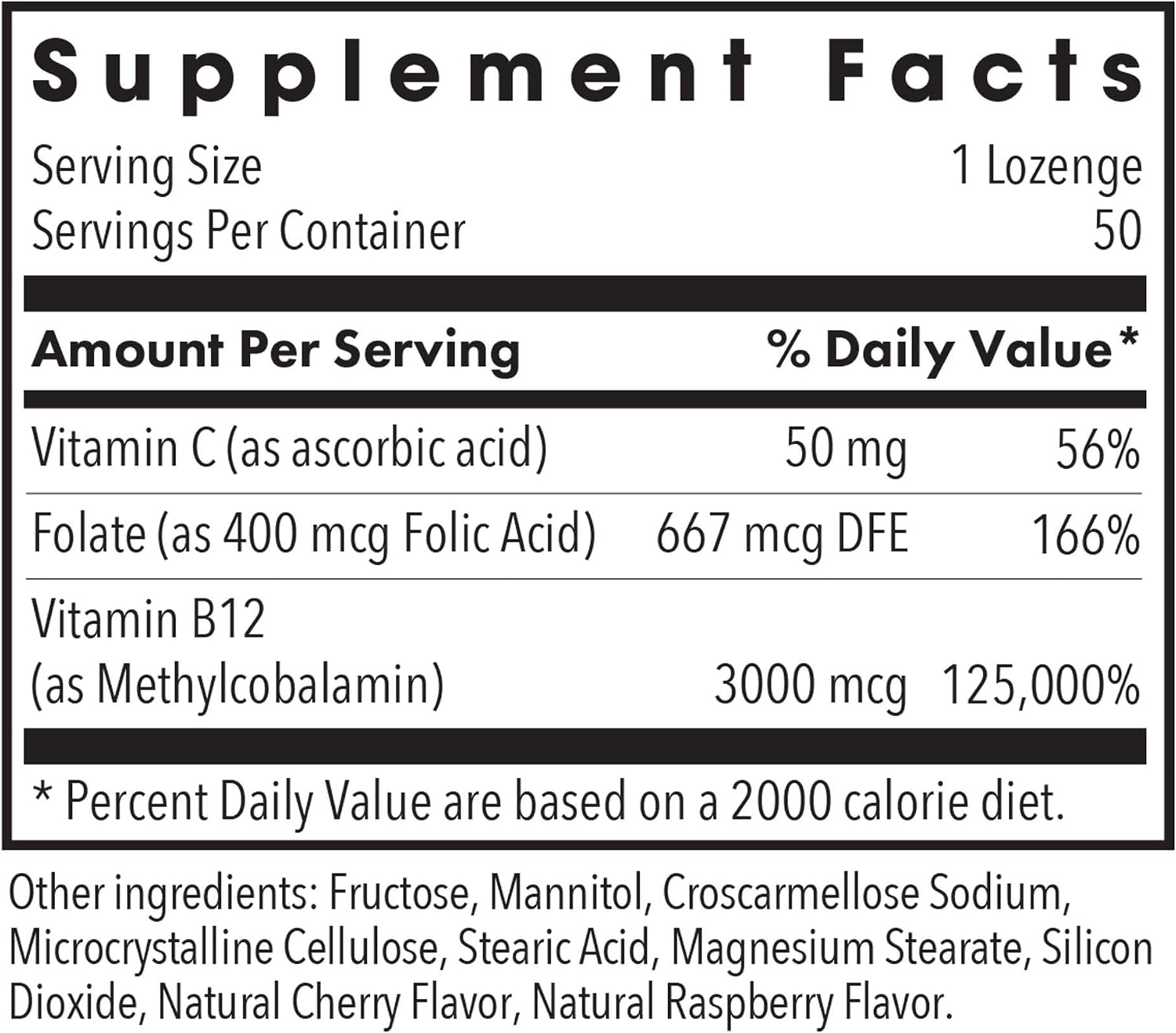 ARG B12 Metilcobalamina 3000 mcg con Folato - 50 Comprimidos