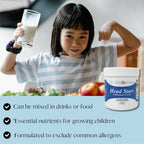Dr. Wholeness Head Start Multivitamin Powder | Nutrientes esenciales para niños en crecimiento, vitaminas B metiladas, fácil de mezclar, sin sabores, edulcorantes ni conservantes | 60 dosis - 68 g