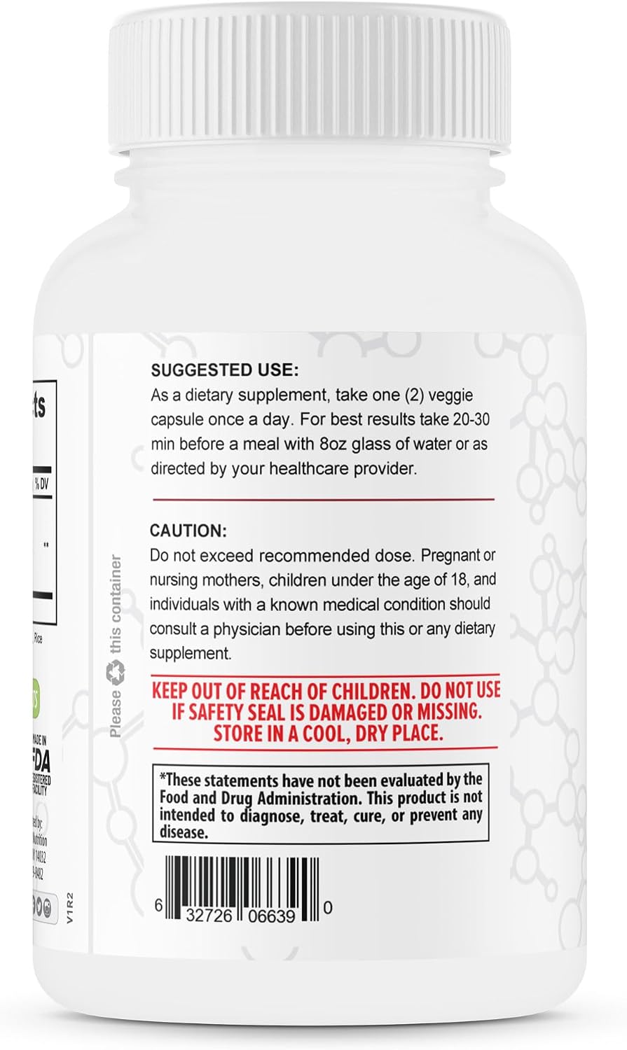 Extracto de Remolacha Roja 1300 mg por Dosis – 60 Cápsulas – Vegano – Fabricado en EE.UU.