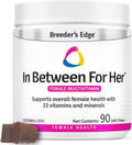 Breeder's Edge In Between for Her, Suplemento multivitamínico diario para perros y gatos reproductores, 90 comprimidos para gatos y perros pequeños