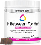 Breeder's Edge In Between for Her, Suplemento multivitamínico diario para perros y gatos reproductores, 90 comprimidos para gatos y perros pequeños