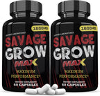 (2 Paquete) Savage Grow Max 1600MG Fórmula Avanzada para la Salud Masculina 120 Cápsulas