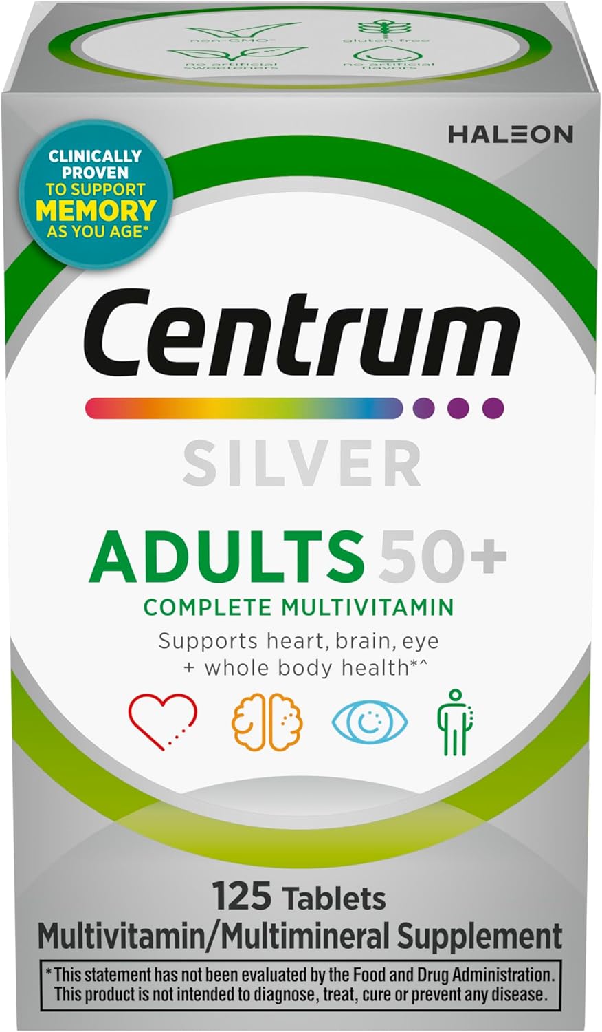 Centrum Silver Multivitamínico para Adultos 50+, 125 Comprimidos