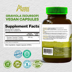 Amazon Andes Graviola Orgánica Cápsulas 400mg - 100 Cápsulas Vegetarianas - Annona Muricata de Perú