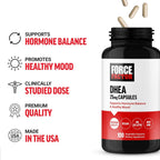 Force Factor DHEA 25mg - Apoyo Hormonal, Vegano, No-GMO, 100 Cápsulas