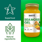 MAX FIT Gel de Sea Moss con Maca y Ashwagandha – 24 oz (680 g) – Silvestre de Santa Lucía – 92 Vitaminas y Minerales – Puro y No GMO
