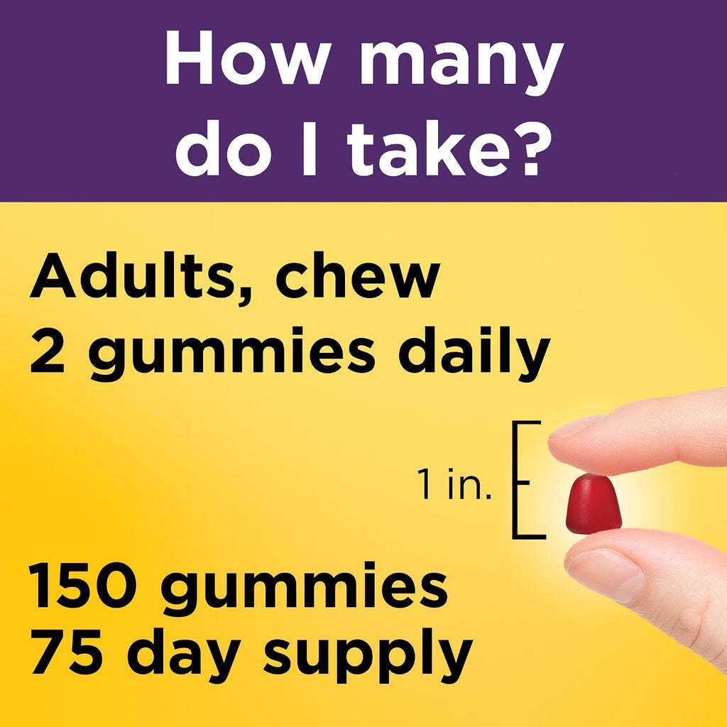 Nature Made Gominolas de Biotina 2500 mcg para Cabello, Piel y Uñas - 150 Gominolas (75 Días)
