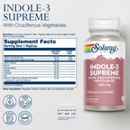 SOLARAY Indole-3 Supreme – Suplemento con Indol-3-Carbinol y Vegetales Crucíferos