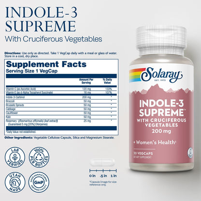 SOLARAY Indole-3 Supreme – Suplemento con Indol-3-Carbinol y Vegetales Crucíferos – Image 2