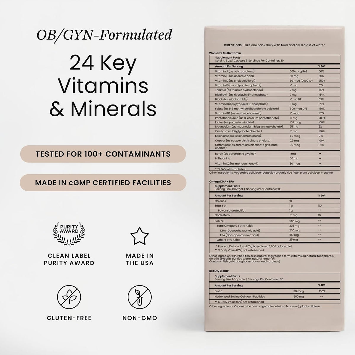 Perelel Trío Diario para Mujeres - – Omega-3 DHA + EPA: Ácidos grasos omega-3 en forma de triglicéridos, que – Image 2