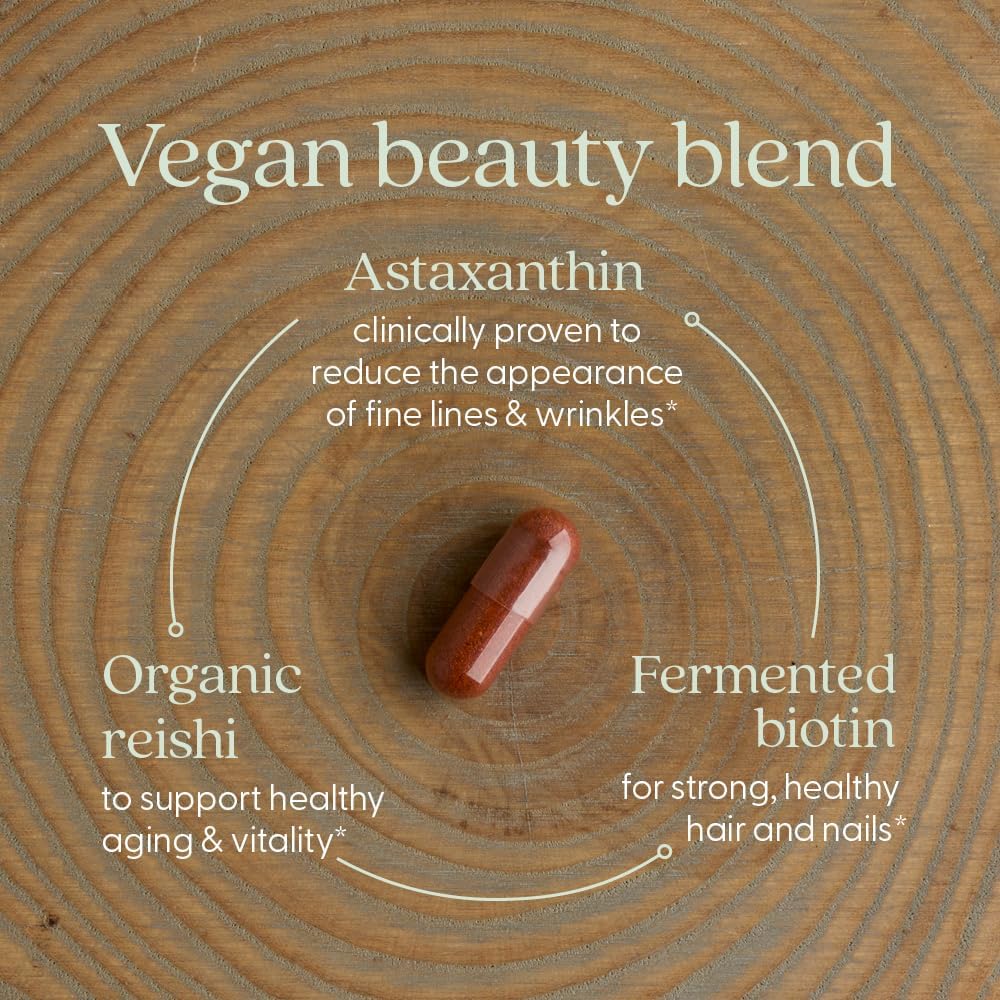New Chapter Biotin, Vegan Hair, Skin, and Nails Supplement with Fermented Biotin and Astaxanthin - 60 Tablets