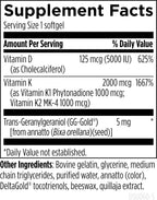 Designs for Health D-Evail Supreme - Vitamina D3 (5000 UI) con K1, K2 MK-4 y GG (60 Cápsulas Blandas)