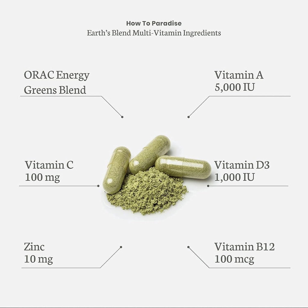 Earth's Blend Multivitamínico Diario Sin Hierro - Paradise Herbs