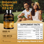 NATURE TARGET Complejo Vitamina D3 K2 con A, E y Zinc - 5000 UI, 100 mcg - 120 Cápsulas