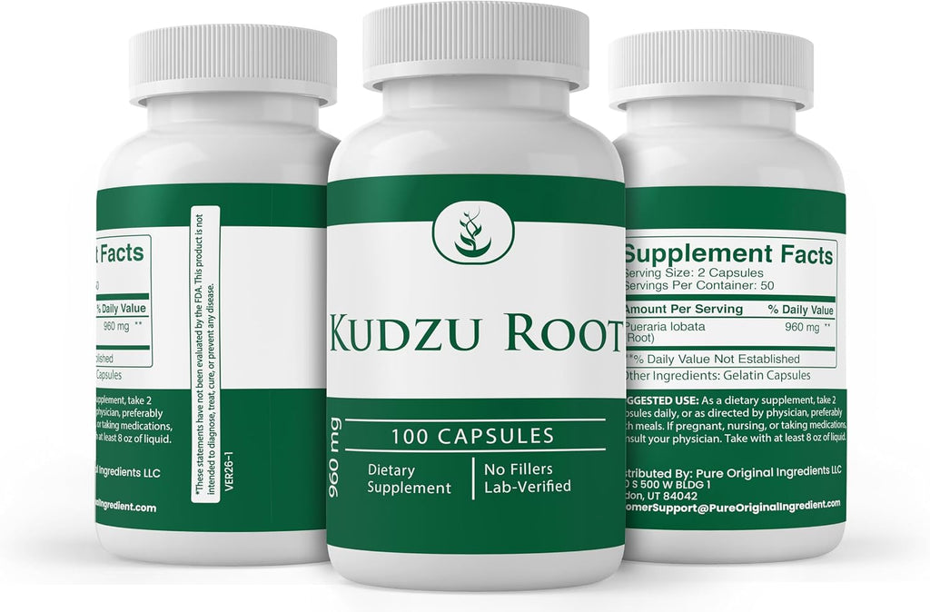 Pure Original Ingredients Raíz de Kudzu (100 Cápsulas) Siempre Puro, Sin Aditivos ni Rellenos