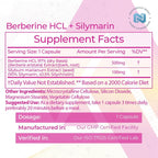 Nootropics Depot Berberine HCL + Silymarin Cápsulas | 500mg + 90mg | 60 Unidades