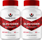 Sweet Boost Cápsulas, Suplemento Dietético de Glucógeno, Fórmula Avanzada de Máxima Potencia, 2 Paquetes
