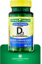 Vitamina D3 5000 IU (125 mcg) – 200 Softgels (Pack de 2) – Suplemento de Alta Potencia para Huesos e Inmunidad