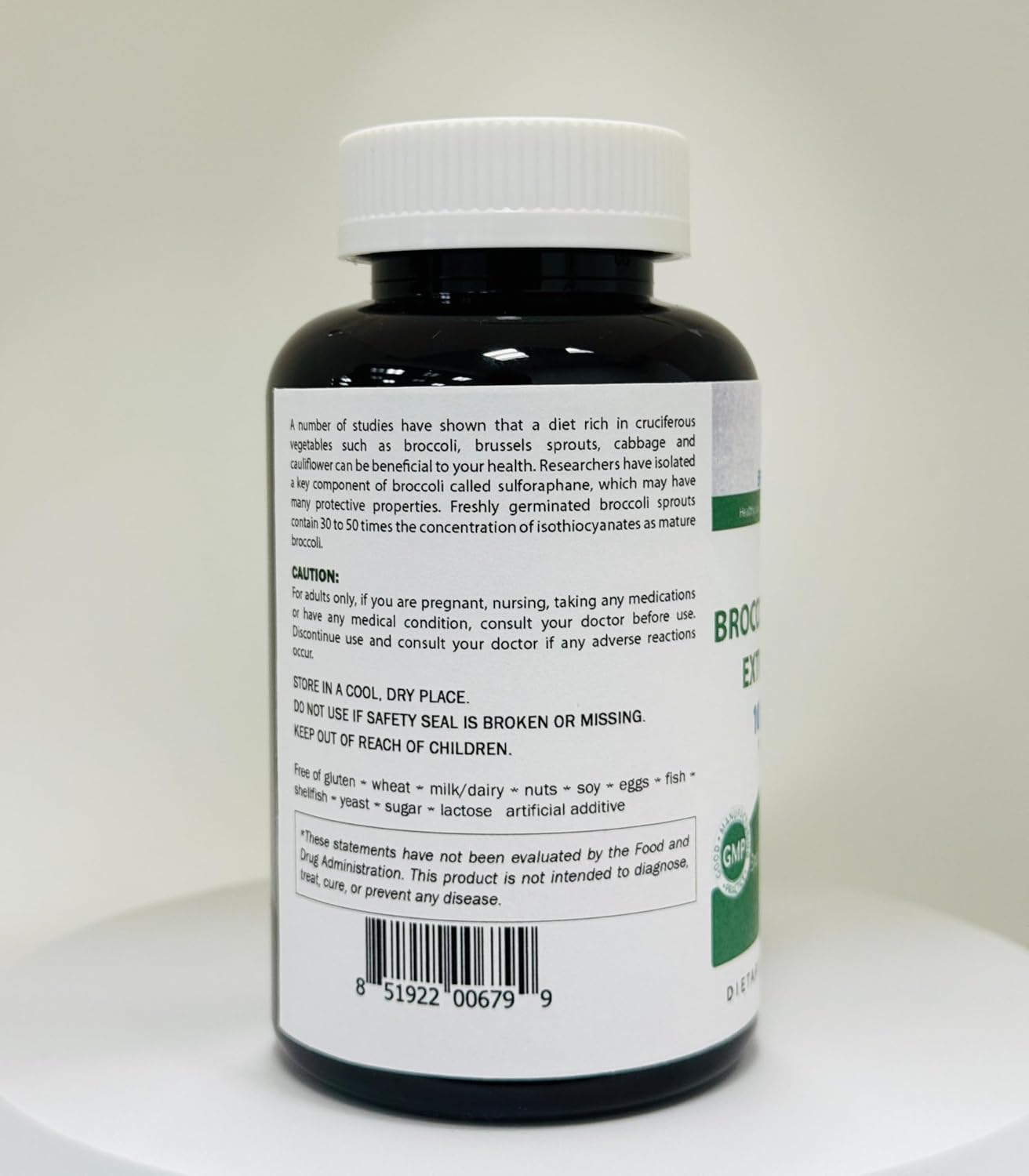 Extracto de Brotes de Brócoli 4:1 - 1000 mg por Porción - 240 Cápsulas